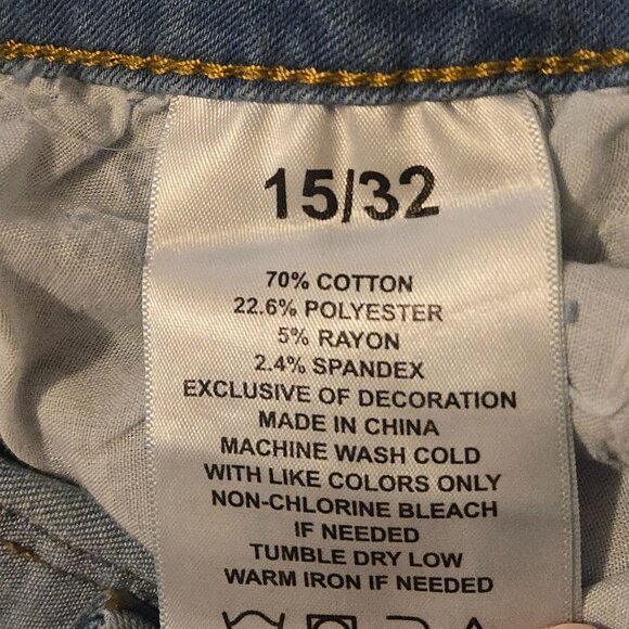 Celebrity Ace Distressed Flare Jeans Size 15/32 Light Blue Denim Hippie - Picture 3 of 8